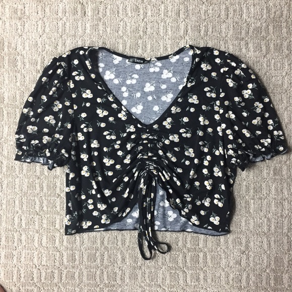 SHEIN Puff Sleeve Floral Top - Picture 2 of 5
